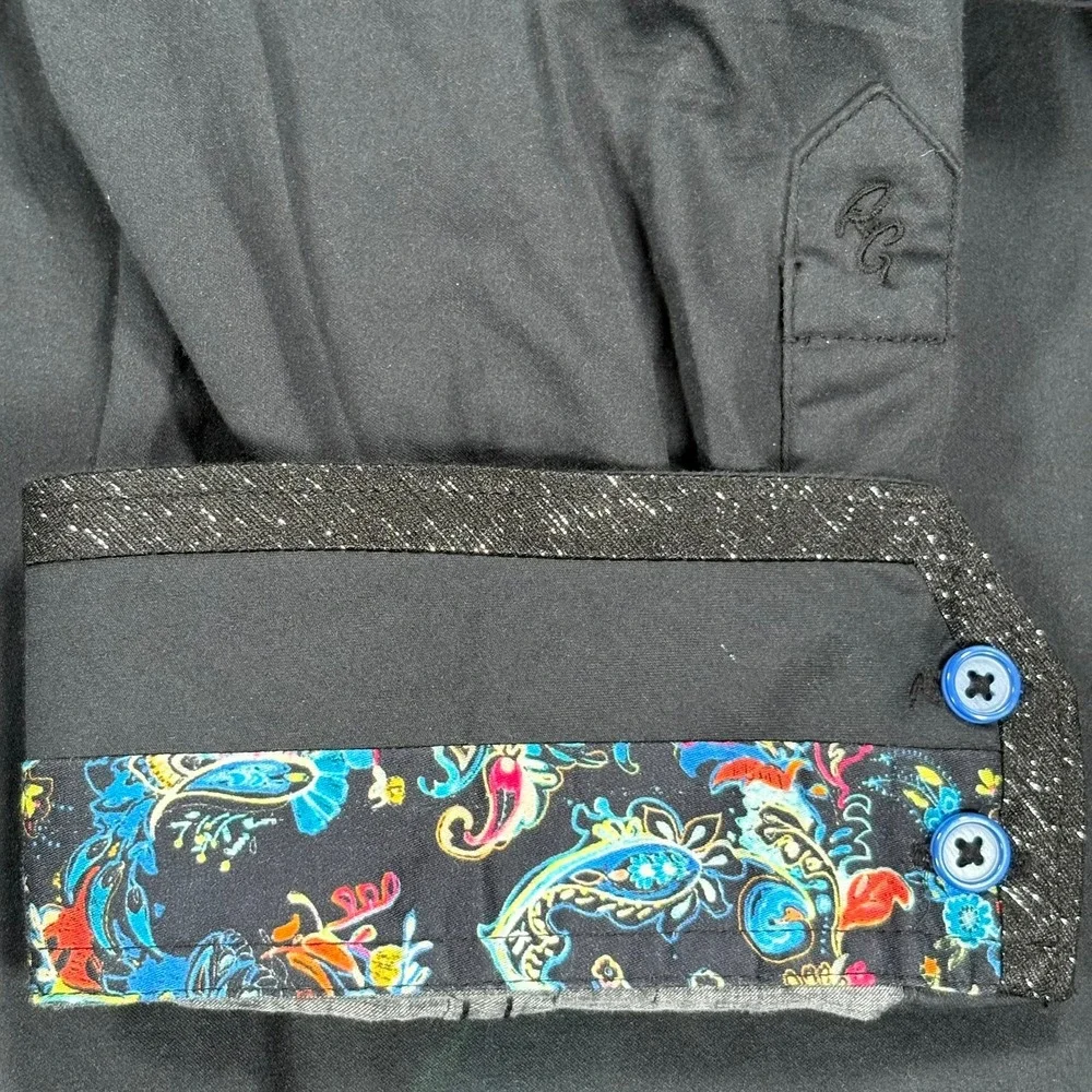 Robert Graham Aurora Shirt Mens 4XL Black Abstract Floral Embroidered Exclusive